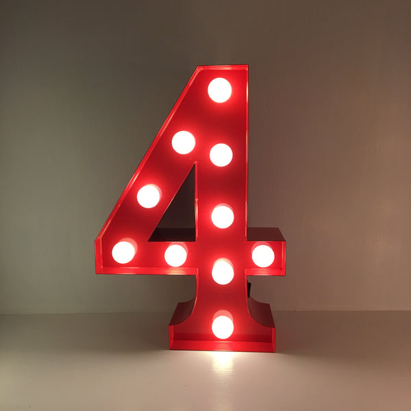4 - Metal LED Number Light