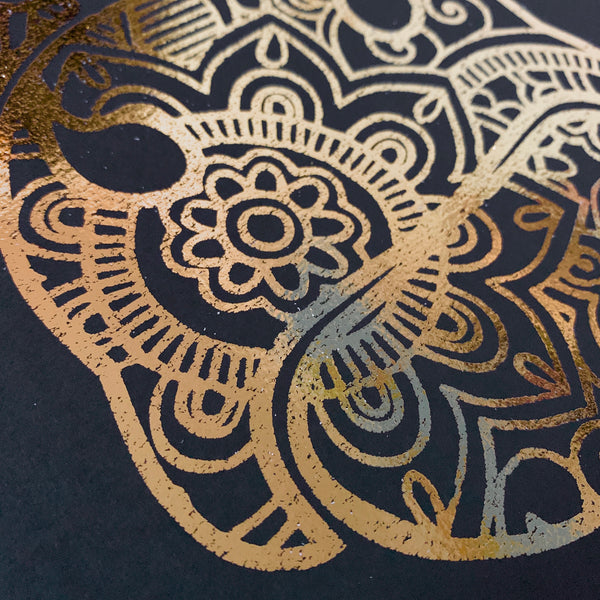 COW Mandala Gold Foil Print