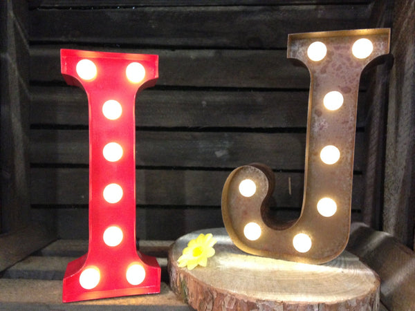 Metal J LED Letter Light