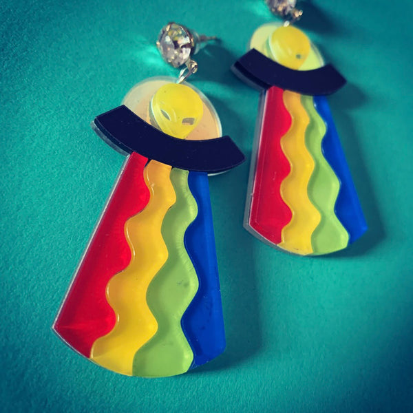 Rainbow UFO Earrings