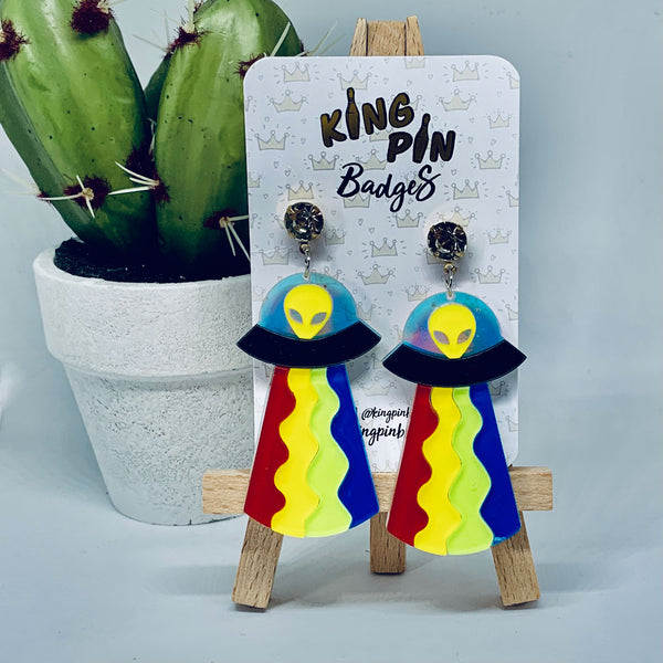 Rainbow UFO Earrings
