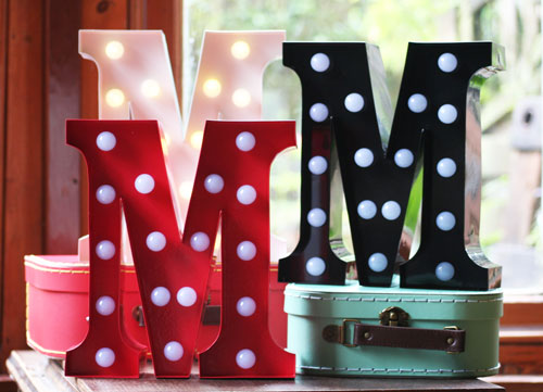 Metal M LED Letter Light