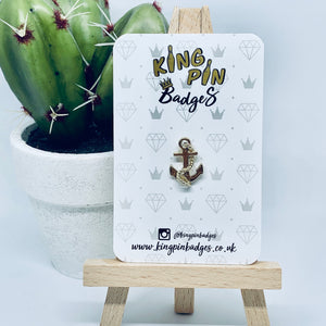 GOLD ANCHOR Enamel Pin Badge
