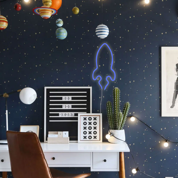 BLUE ROCKET Acrylic Neon LED Light