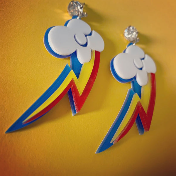 Rainbow Lightning Bolt Earrings