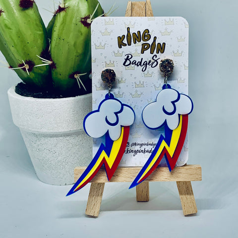 Rainbow Lightning Bolt Earrings