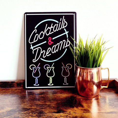 COCKTAILS & DREAMS Metal Sign