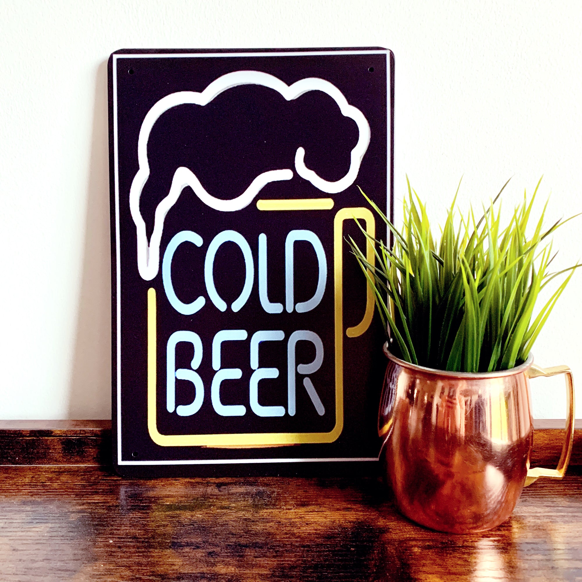 COLD BEER Metal Sign