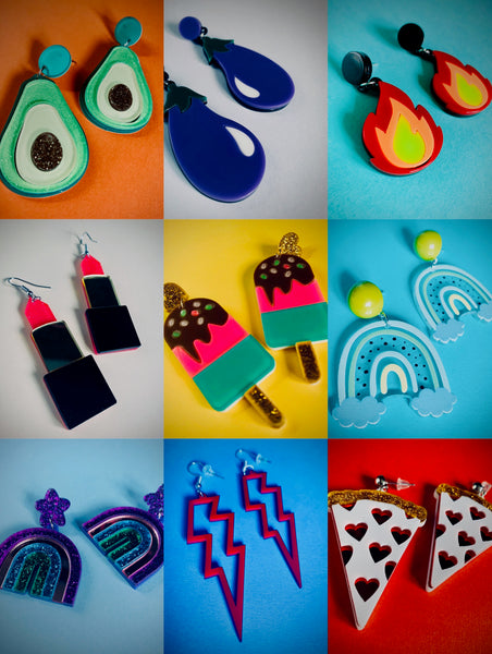 Green Rainbow Earrings