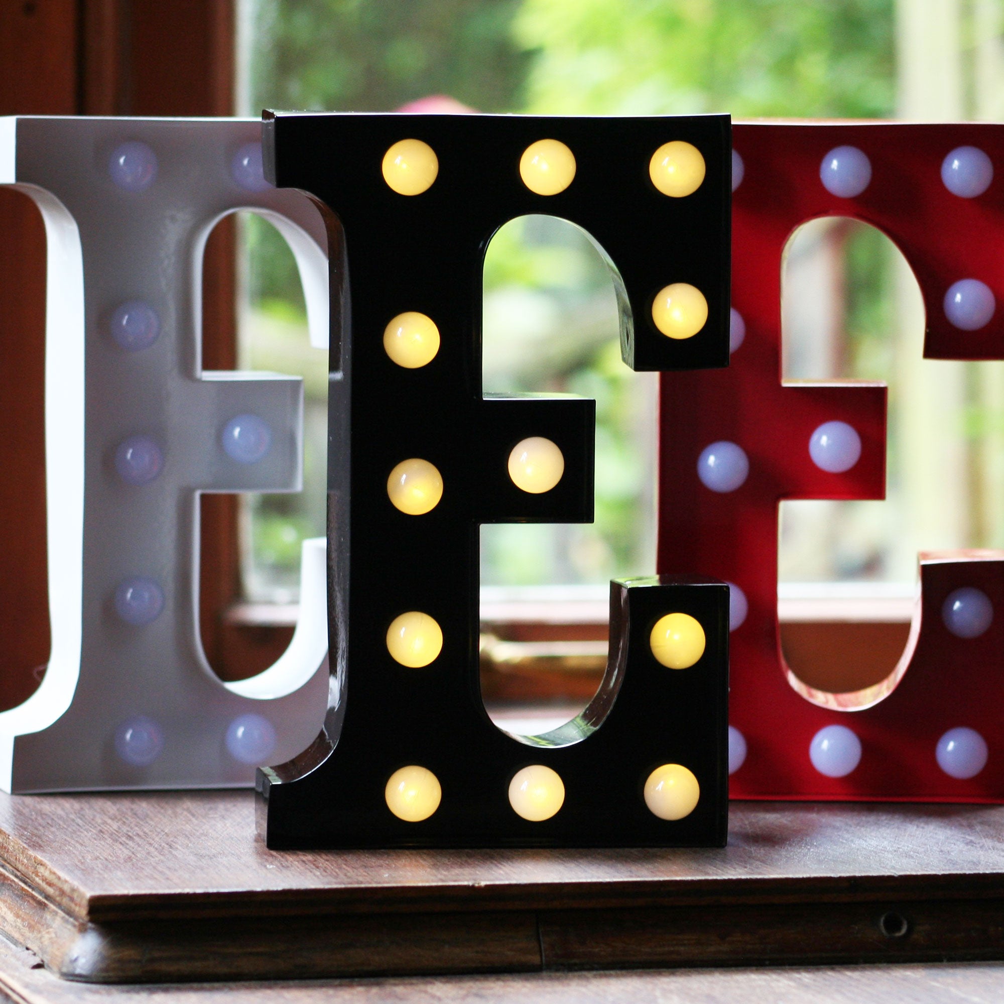 Metal E LED Letter Light