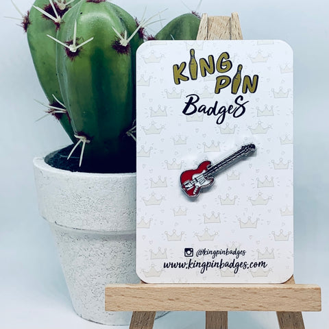 JAZZ BASS GUITAR Enamel Pin Badge