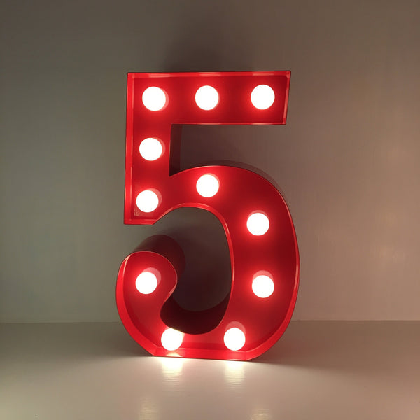 5 - Metal LED Number Light