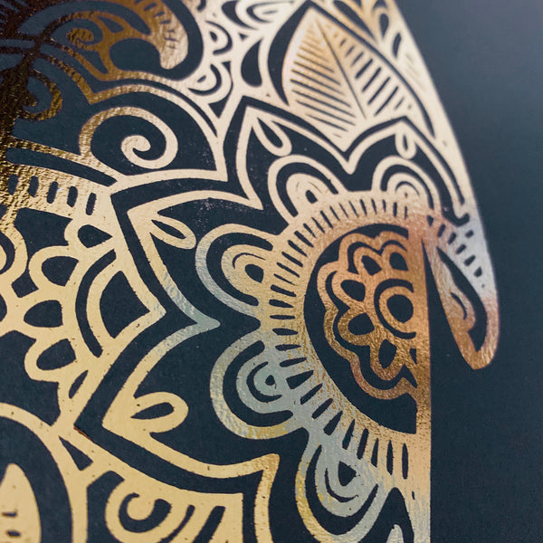 PENGUIN Mandala Gold Foil Print
