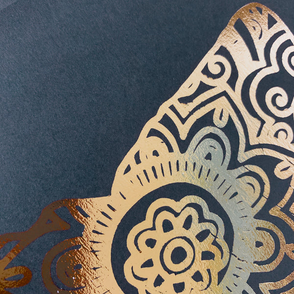 BUTTERFLY Mandala Gold Foil Print