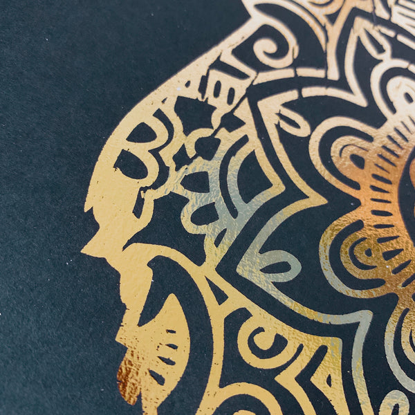 STAG Mandala Gold Foil Print