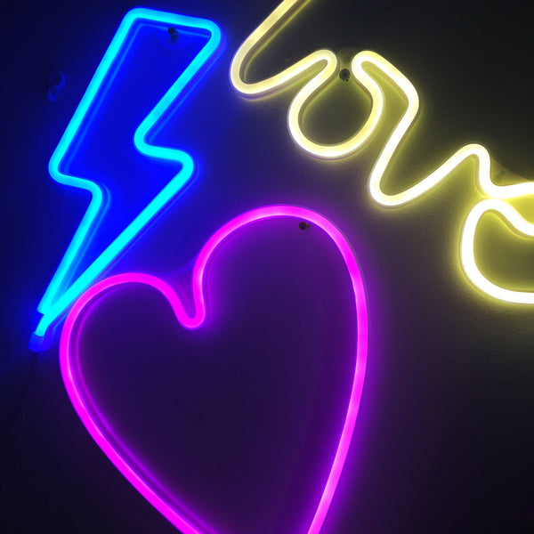 PINK HEART Acrylic Neon LED Light