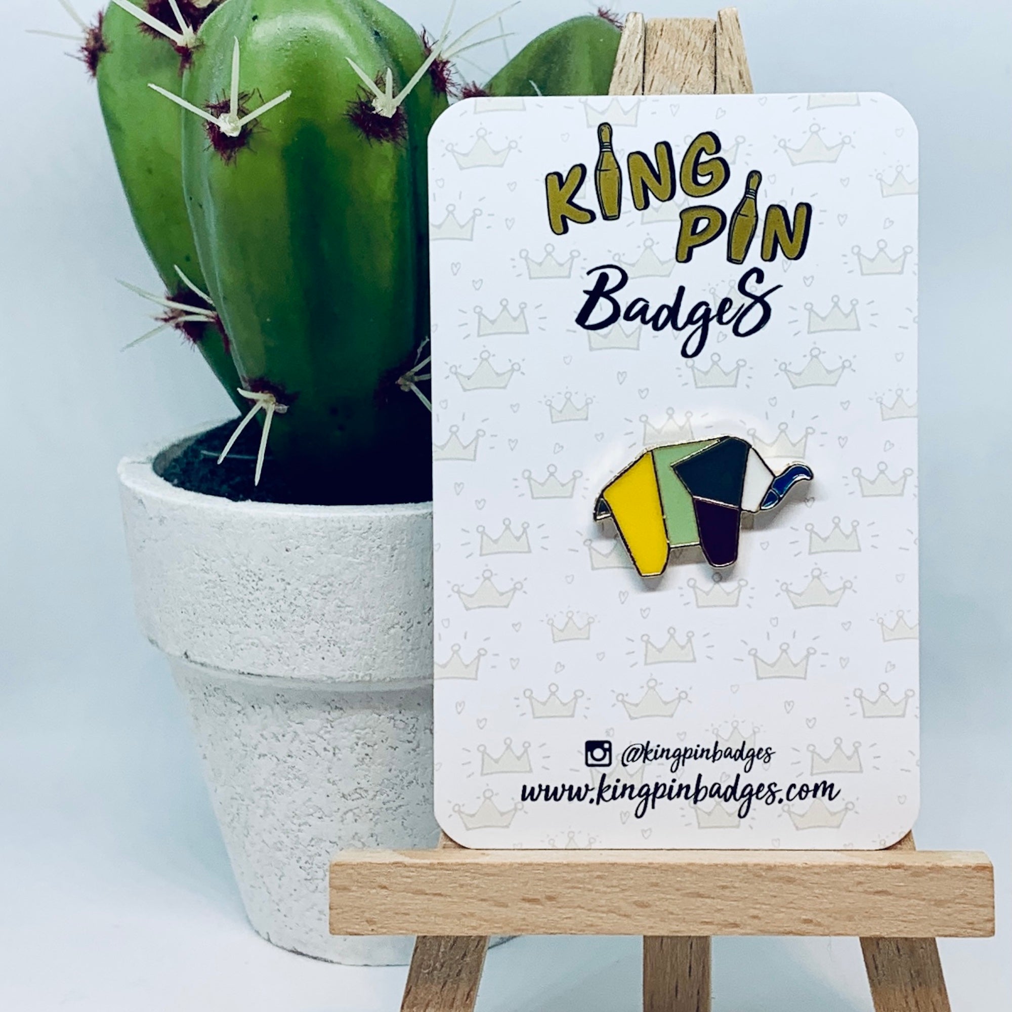 ORIGAMI ELEPHANT Enamel Pin Badge