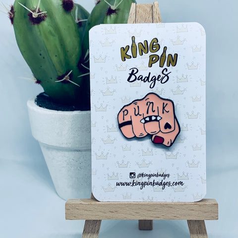 PUNK KNUCKLES Enamel Pin Badge