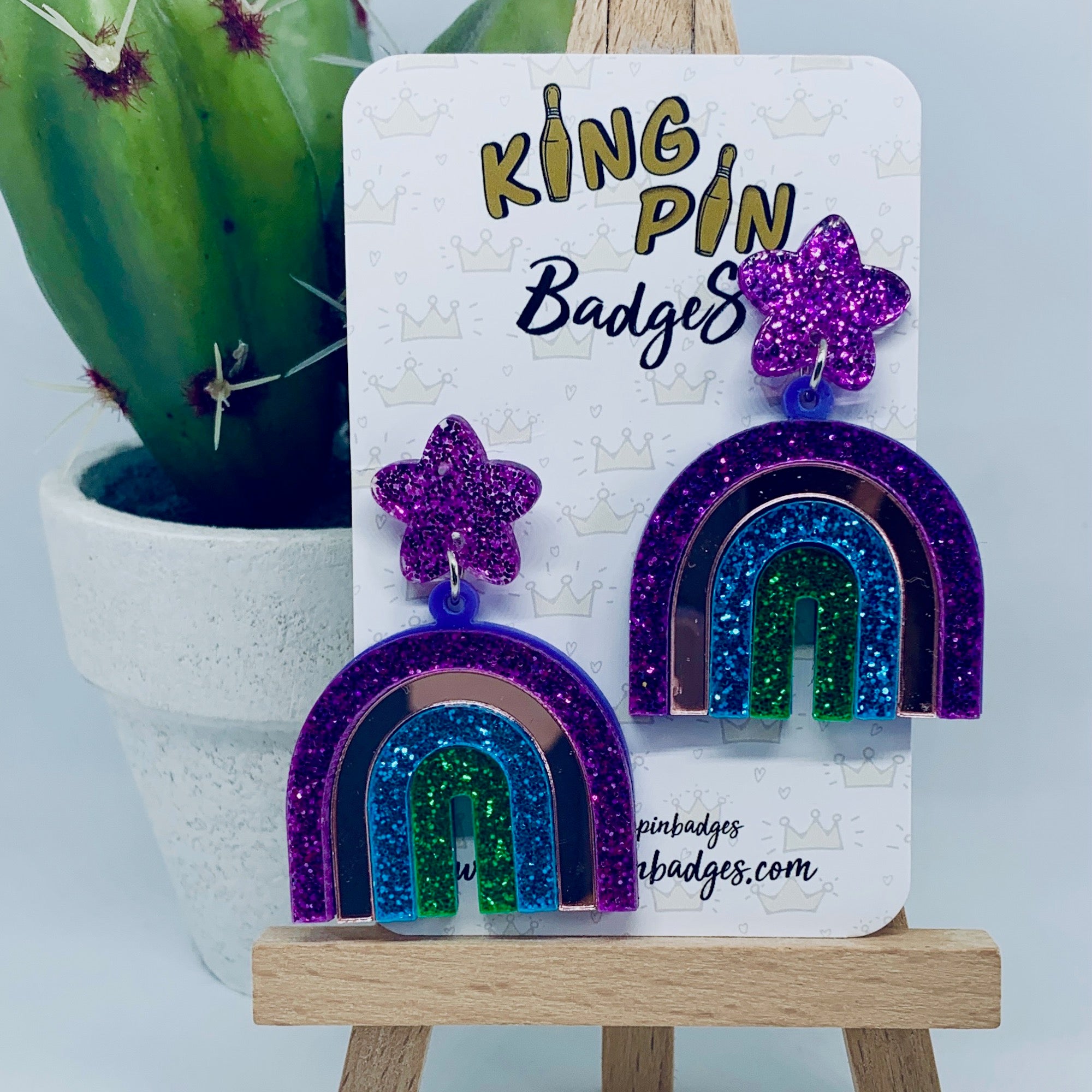 Purple Rainbow Earrings