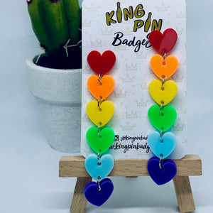 Rainbow Heart Drop Earrings