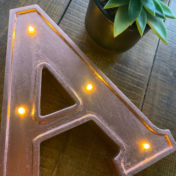 ROSE GOLD WOODEN LED Letter Lights