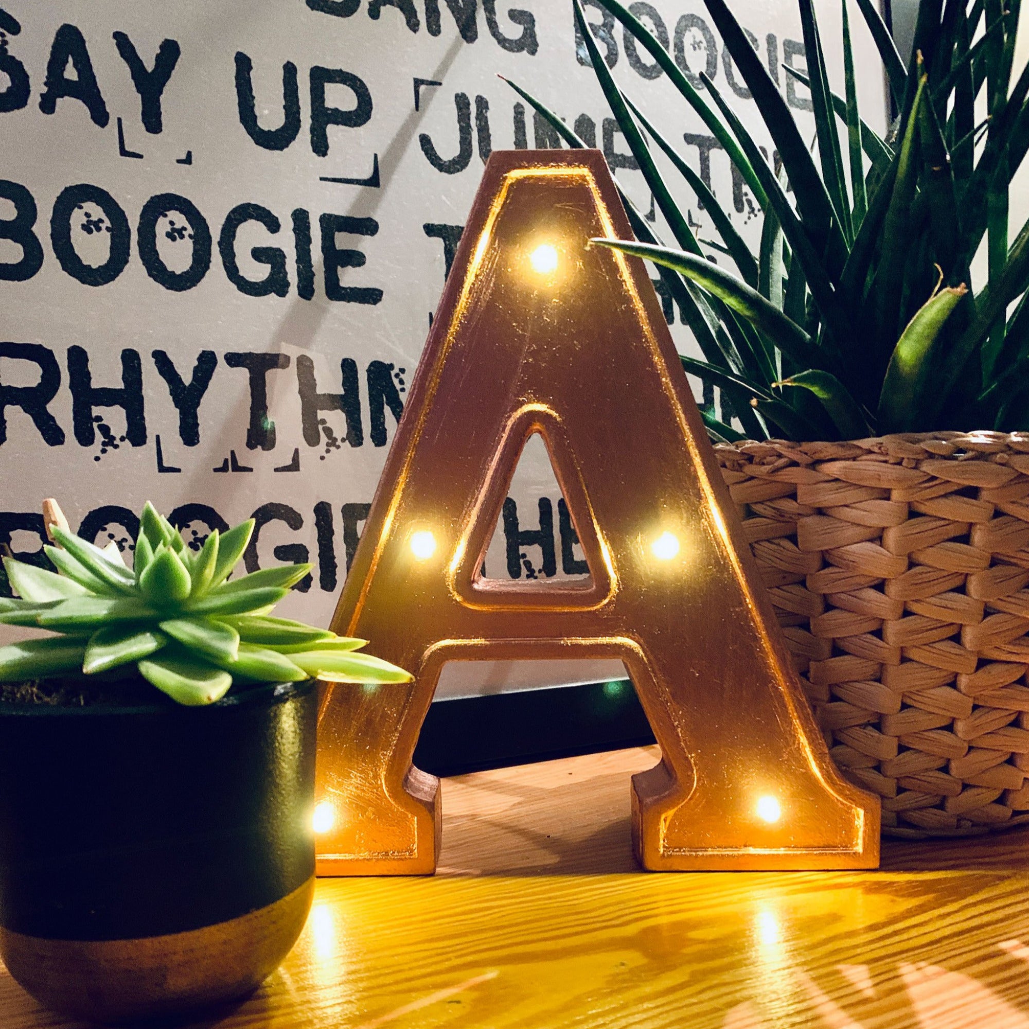 ROSE GOLD WOODEN LED Letter Lights