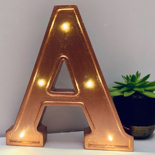 ROSE GOLD WOODEN LED Letter Lights