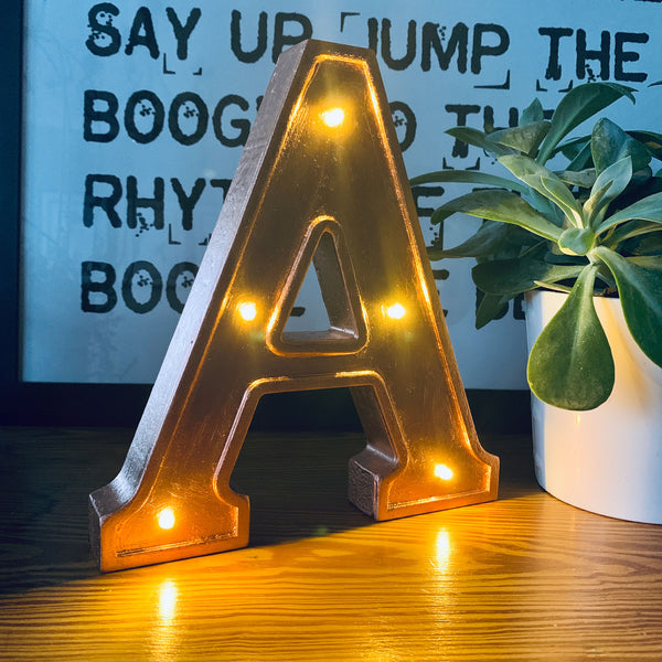 ROSE GOLD WOODEN LED Letter Lights
