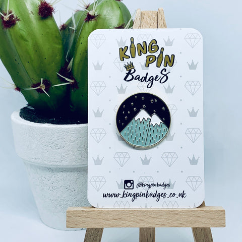 SNOWY MOUNTAINS Enamel Pin Badge