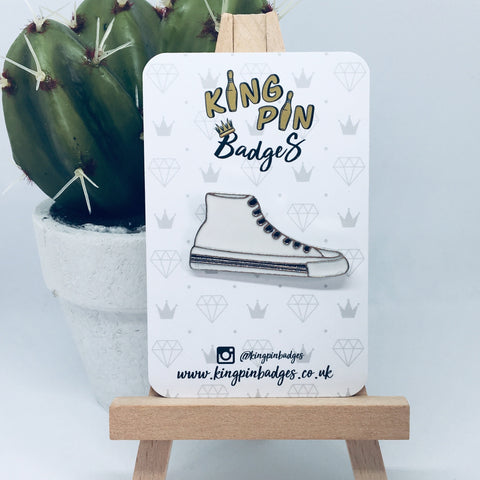 WHITE HIGH TOPS Enamel Pin Badge