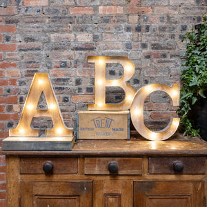 Wood & Metal XL Rustic LED Letter Lights