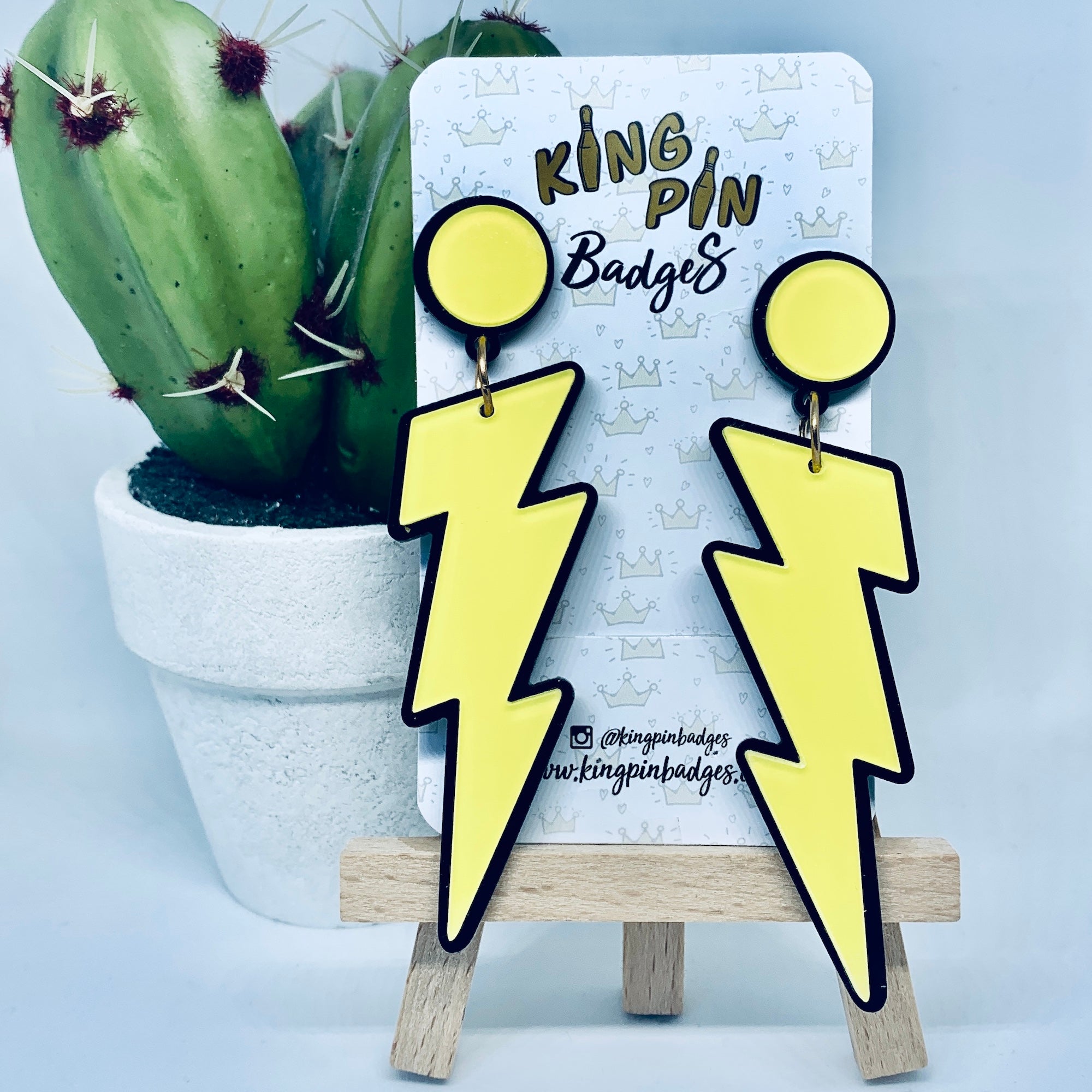 Yellow Lightning Bolt Earrings
