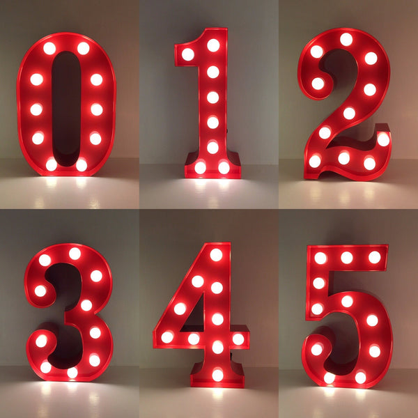 2 - Metal LED Number Light