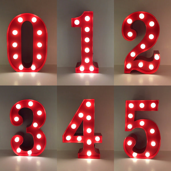 4 - Metal LED Number Light