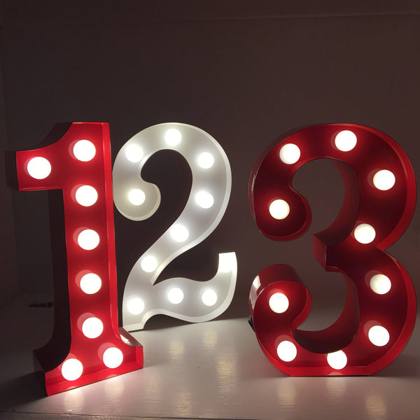 4 - Metal LED Number Light