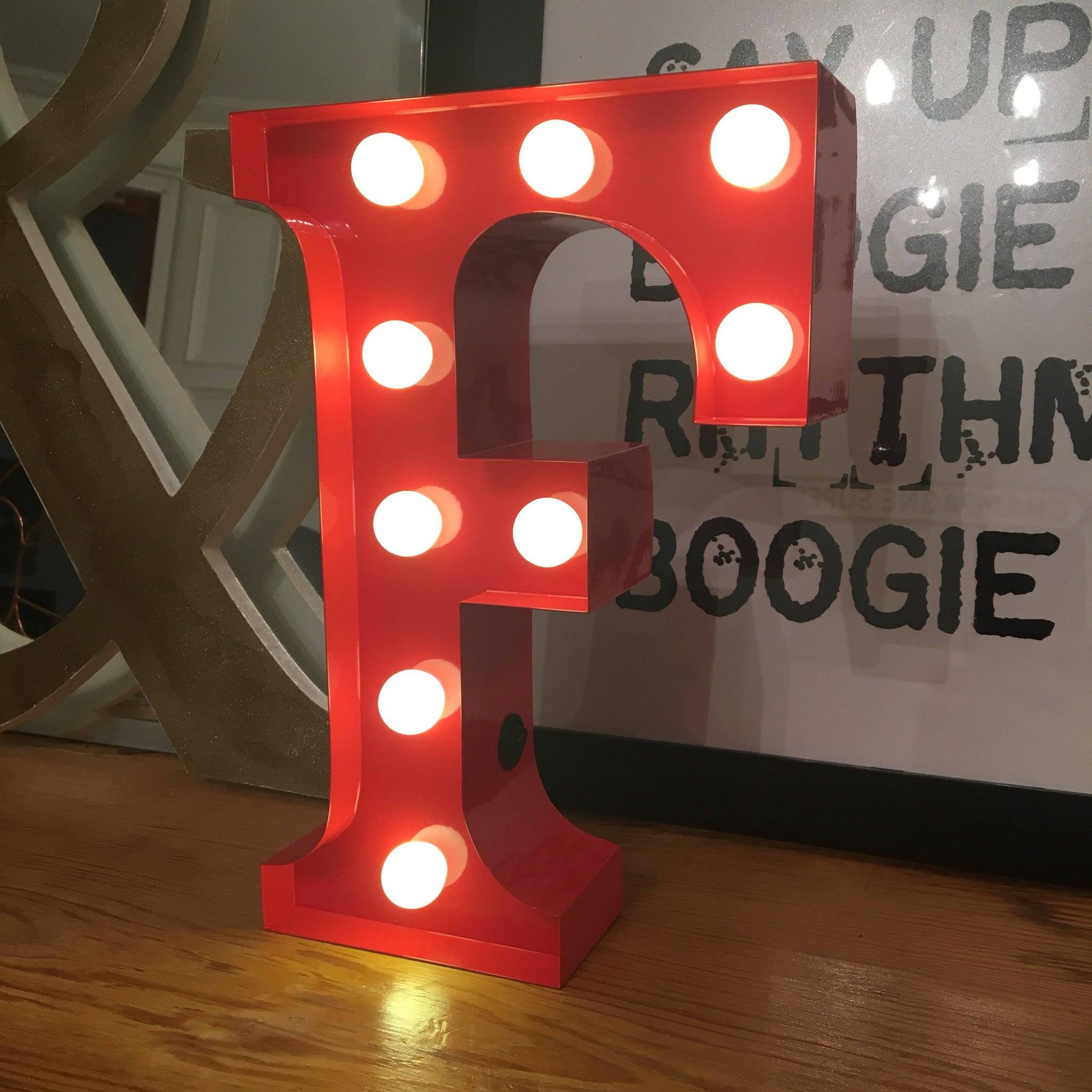 Metal F LED Letter Light