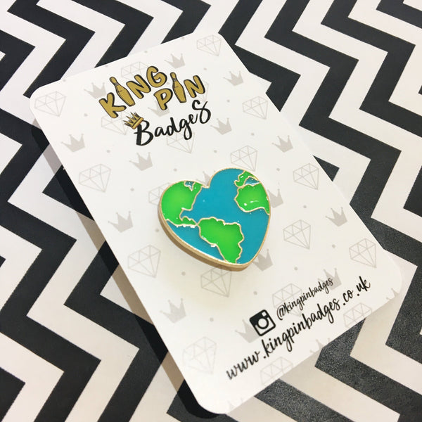 MAP HEART Enamel Pin Badge