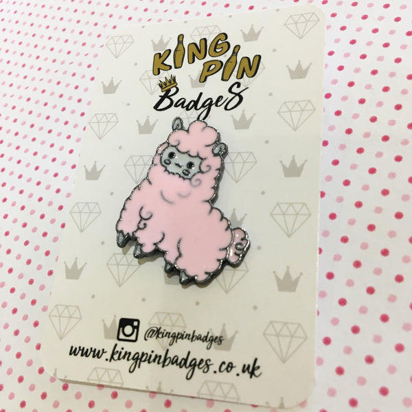 PINK ALPACA Enamel Pin Badge