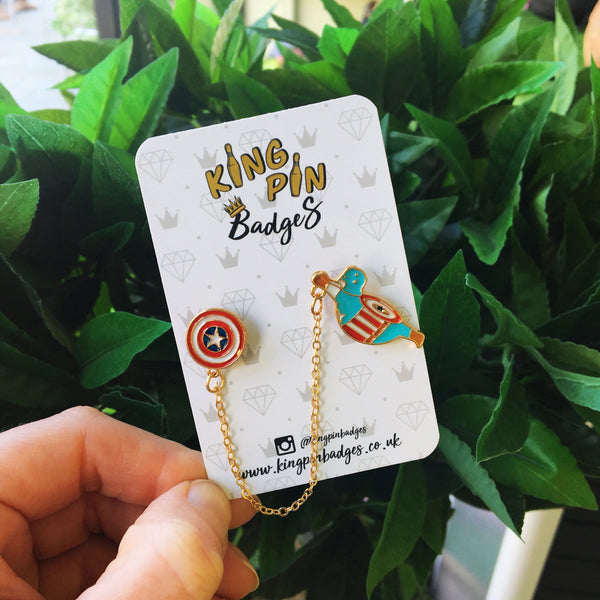CAPTAIN AMERICA Enamel Pin Badge