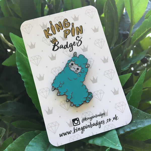 BLUE ALPACA Enamel Pin Badge