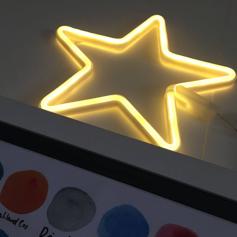 WHITE STAR Acrylic Neon LED Light