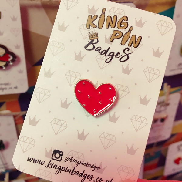 RED HEART Enamel Pin Badge