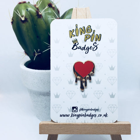 DRIPPING HEART Enamel Pin Badge