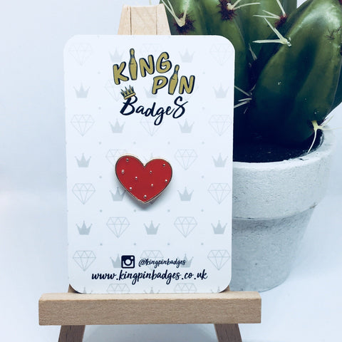 RED HEART Enamel Pin Badge