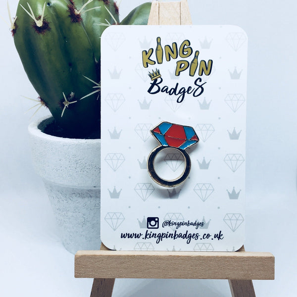 DIAMOND RING Enamel Pin Badge