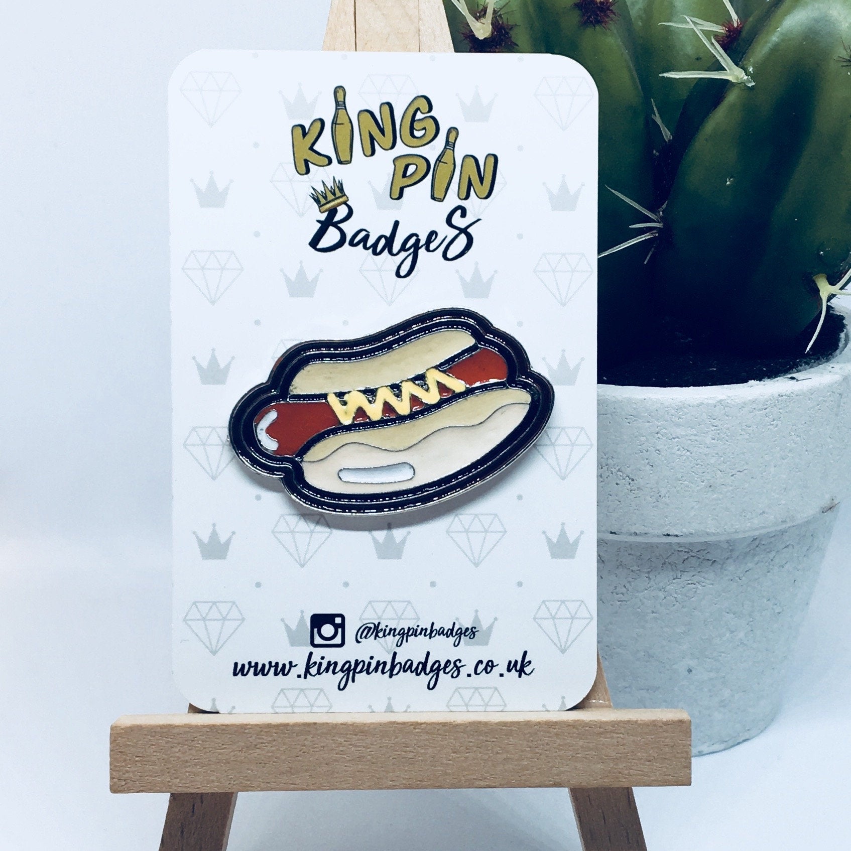 LARGE HOT DOG Enamel Pin Badge