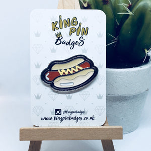 LARGE HOT DOG Enamel Pin Badge