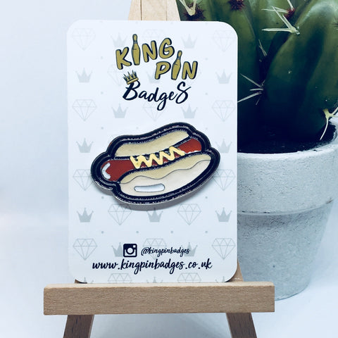 LARGE HOT DOG Enamel Pin Badge