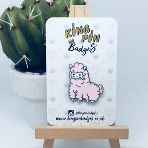 PINK ALPACA Enamel Pin Badge