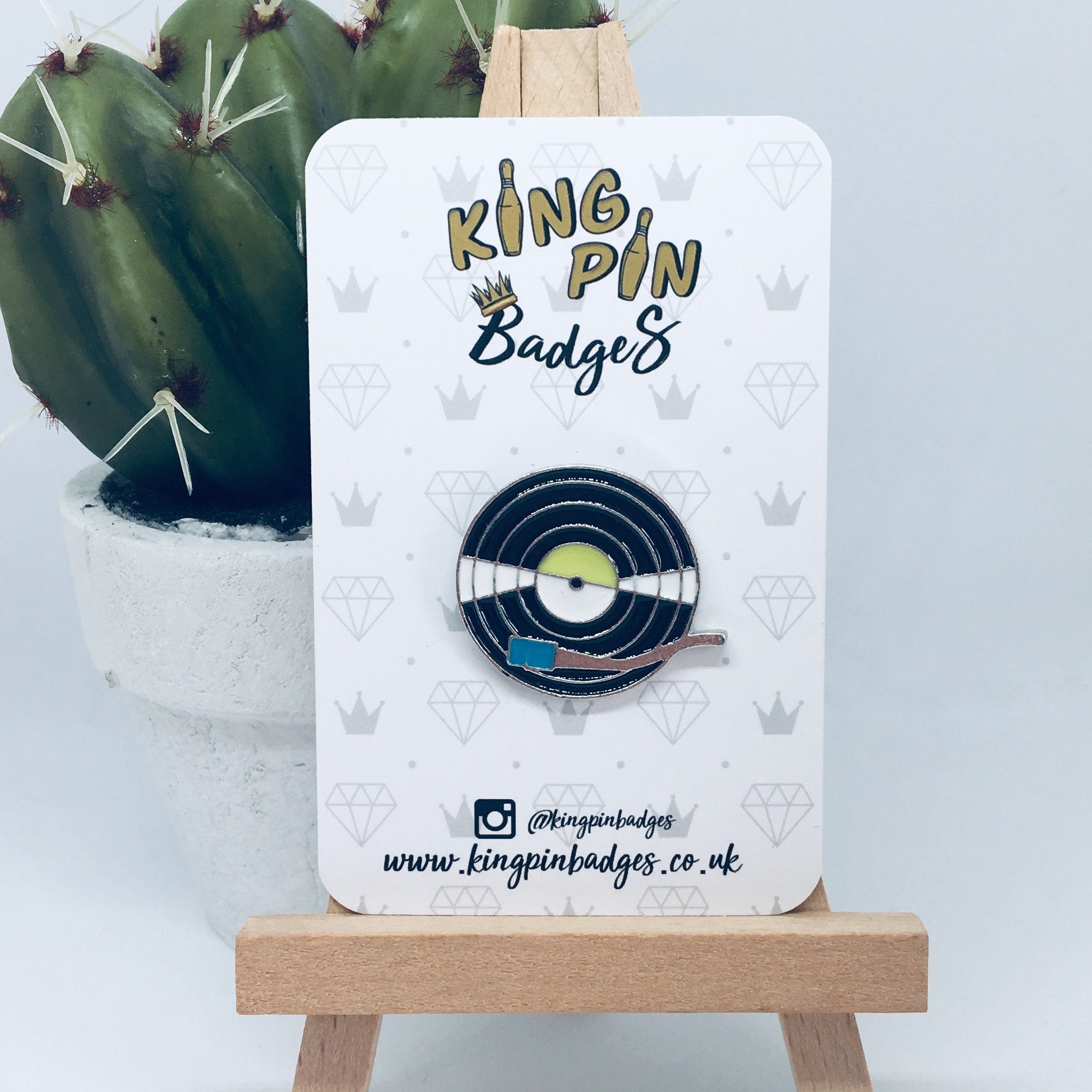 RECORD PLAYER Enamel Pin Badge